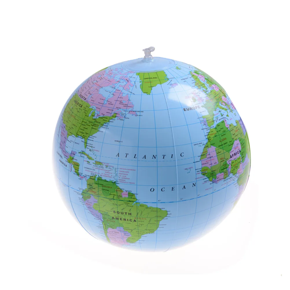 

1pc 40CM Early Educational Inflatable Earth World Geography Globe Map Balloon Toy Beach Ball Language learning tools