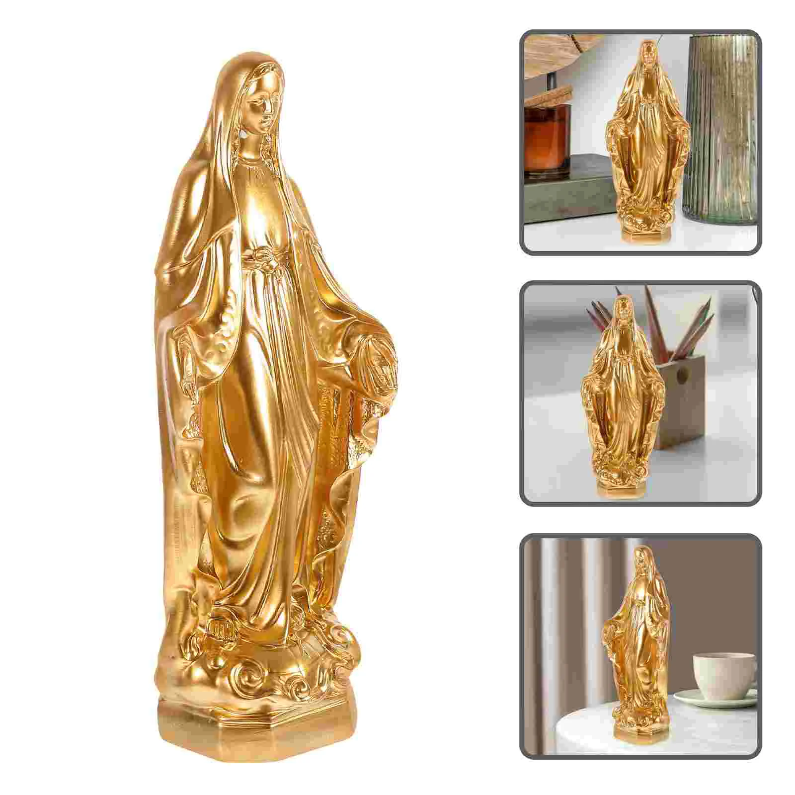 

Tabletop Decor Resin Tiny Virgin Mary Statue Ornament Sculpture Desktop Church Decorations Mother