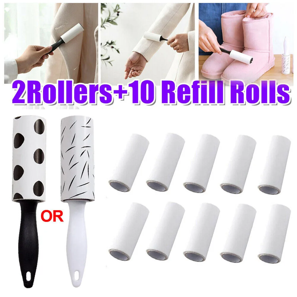 

Lint Roller With Refills Sticky Remover Pet Dog Hair Clothes Sofa Dust Cleaning Remover Replaceable Roll Brush Cleaning Accessor