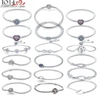 Браслеты-цепочки женские из серебра 925 пробы с застежкой в виде сердца и листьев