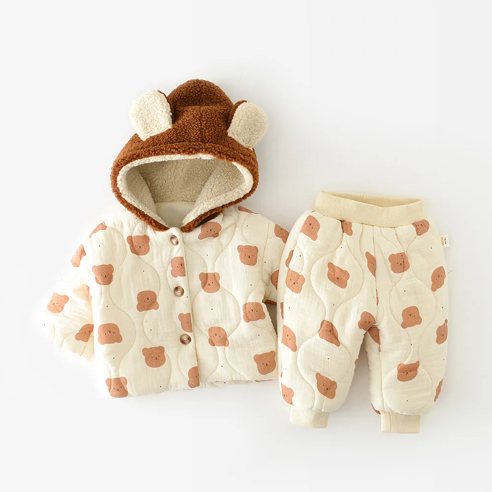 

Winter Baby Boys Clothes Long Sleeve Cartoon Jacket Pants 2pcs/set Cotton Suits Children Clothing Toddler Tracksuits