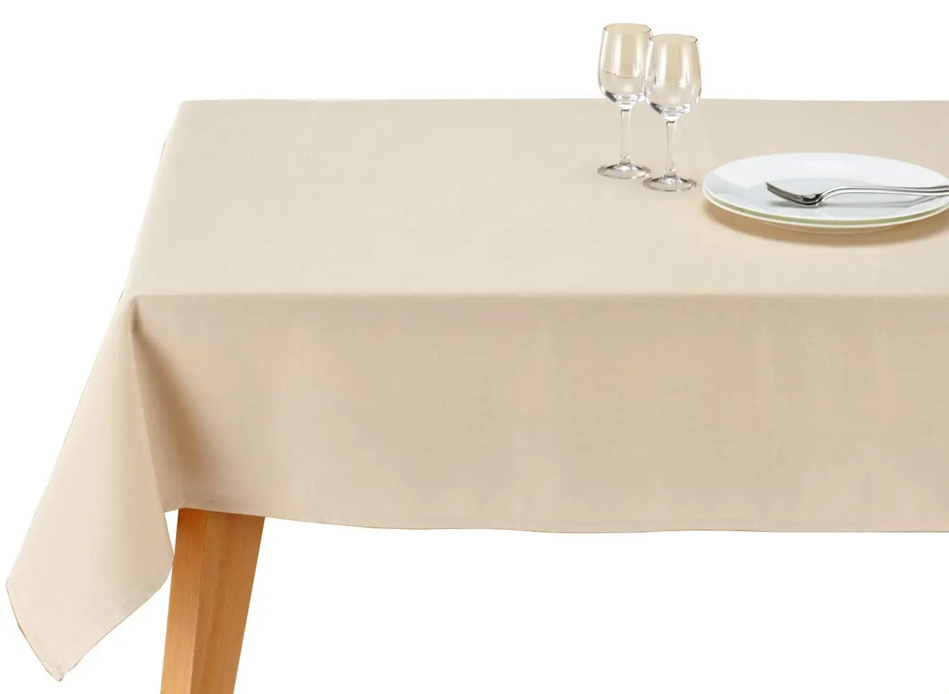 

Zeren Home Beige Cream Color Carefree Table Cloth 90x90 cm