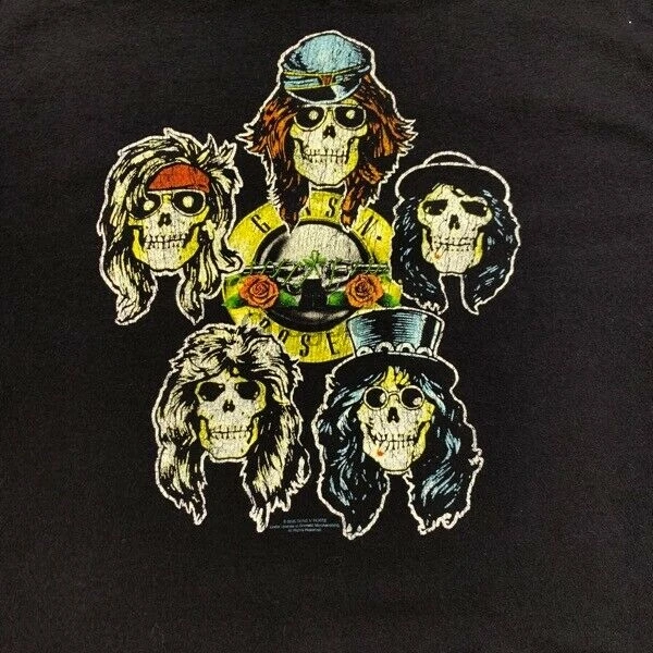Футболка Guns N Roses Band для взрослых маленькая черная рок музыка ретро черепа концерт
