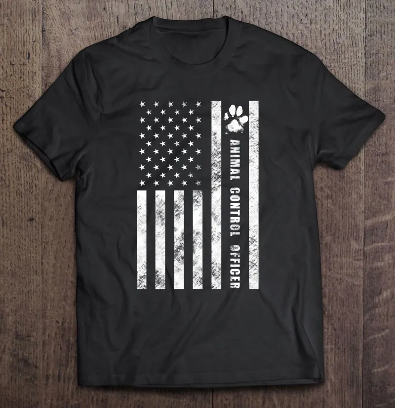 

Vintage Usa Animal Control Officer American Flag Patriotic Premium T-Shirt Tops T Shirt Blank Cotton Men Essential Oversizet