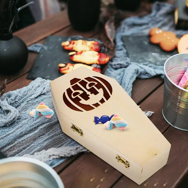 Деревянная коробка-гроб для Хэллоуина деревянные коробки конфет подарков