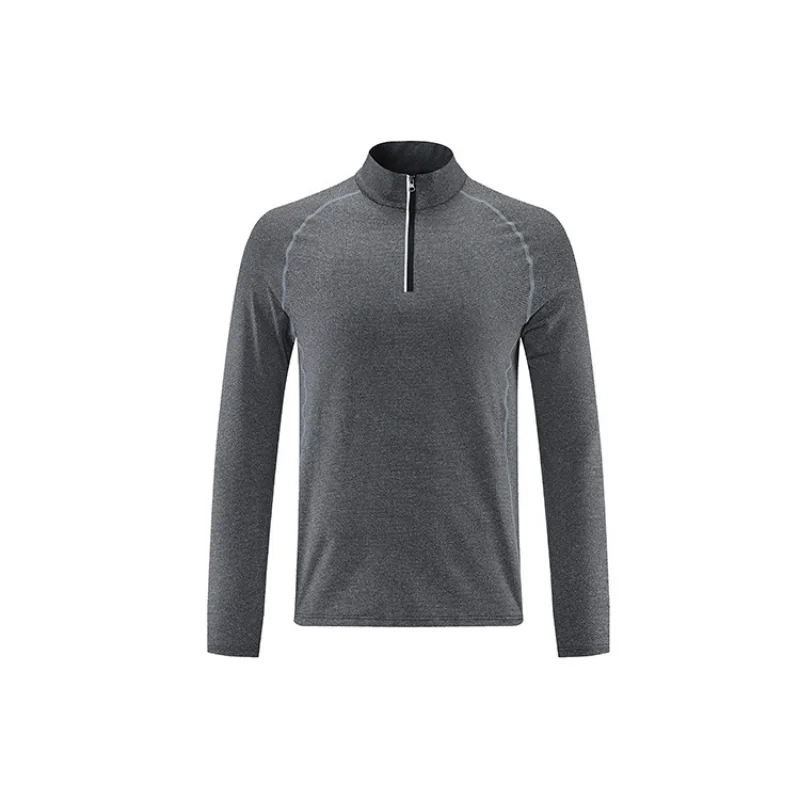 Compression Shirt Man Long Sleeve with Zipper Training Wear Men's Stand Collar Gym T Shirt Basketball Football Man Sportswear