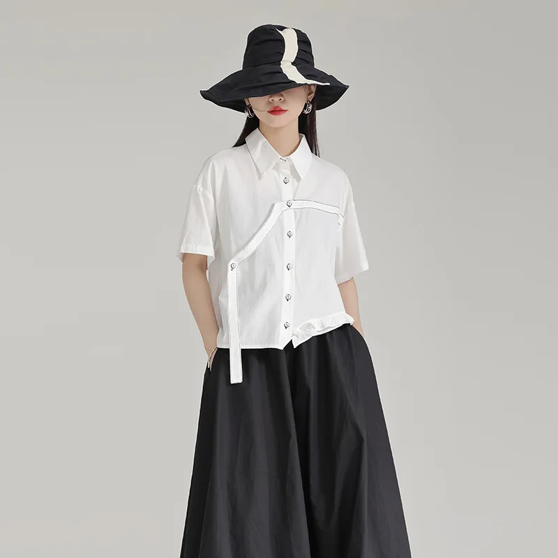 Женская летняя рубашка с короткими рукавами милый и крутой уникальный топ в