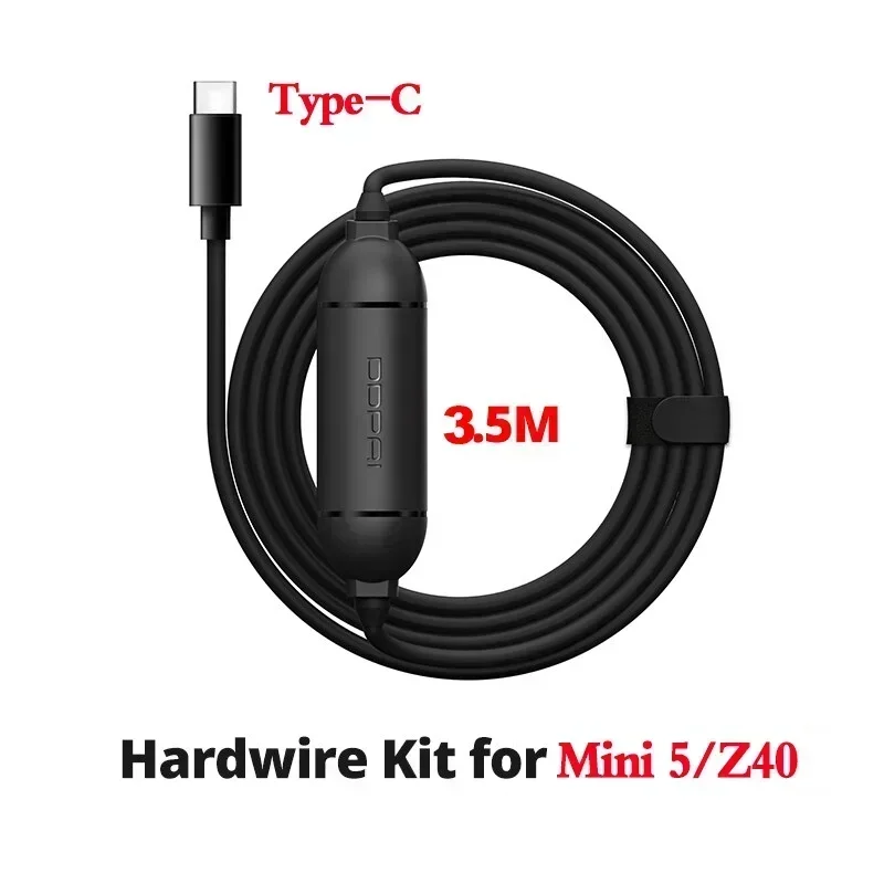 

Xiaomi для DDPAI 5/Min 3/Z40/Z50 Hardwire Kit 12/24V Micro USB Type-C Автомобильный Hardkit Автомобильный видеорегистратор Схема предохранителя Провод для режима парковки