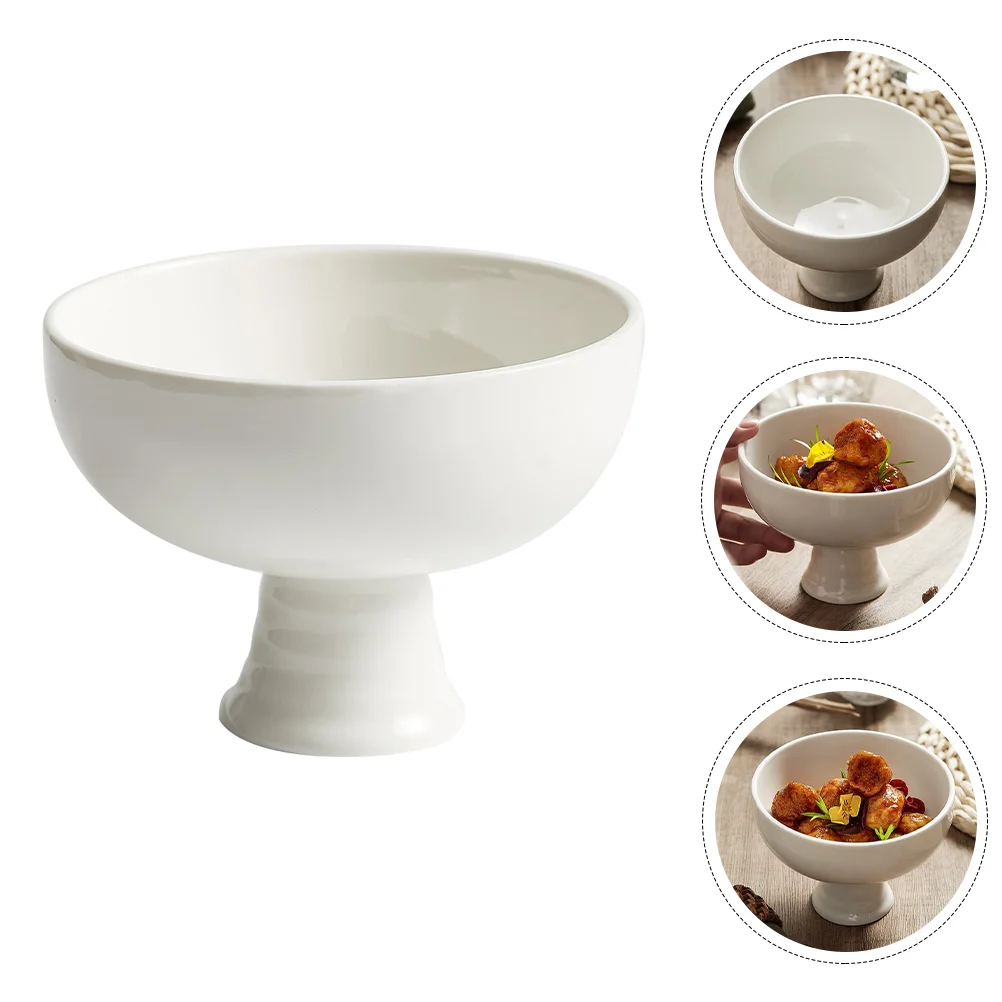 

Bowl Ceramic Dessert Bowls Fruit Serving Footed Stand High Cup Salad Ice Cream Snack Appetizer Cups Pudding Display Snacks