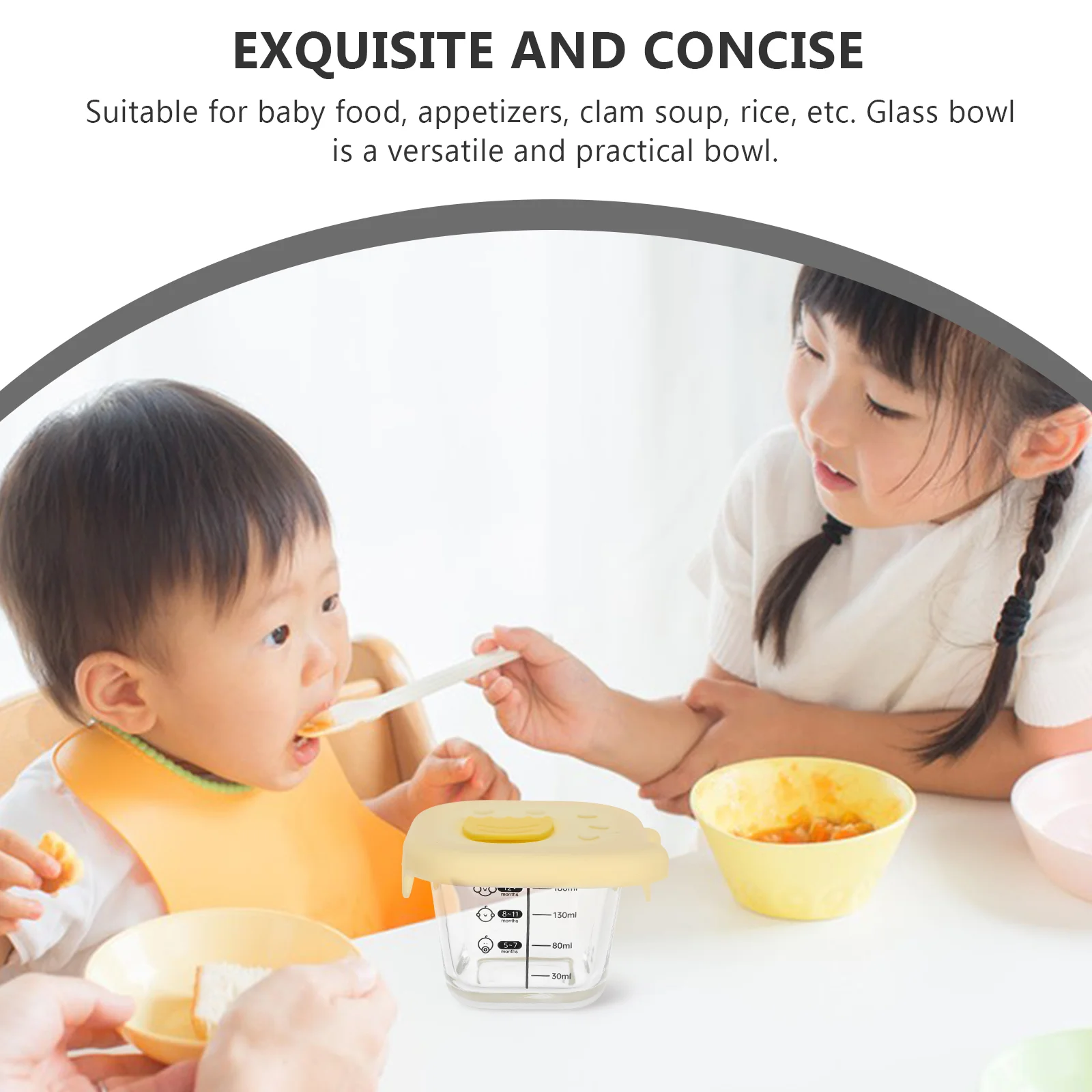 Стеклянная миска для еды Детские контейнеры с крышками Банки Дополнительное