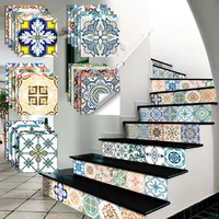 5pcs retro mandala pattern crystal tiles sticker waterproof murals self adhesive decorative kitchen bathroom wall floor stickers