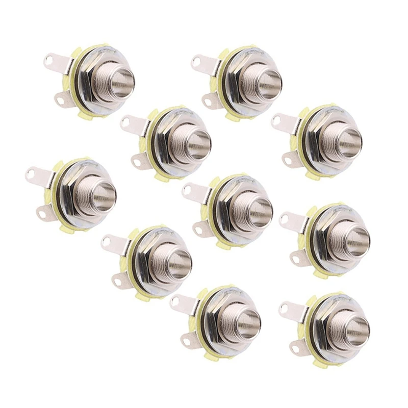 

10Pcs Full-Contact Output Jack For Guitar/Bass, With Mounting Hardware