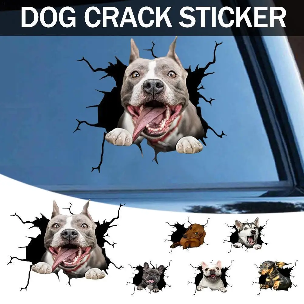 

Car Sticker Dog Crack Interesting Home Car Wall Windows Decoration Crack Toilet Sticker Fridge Sticker Waterproof Universal