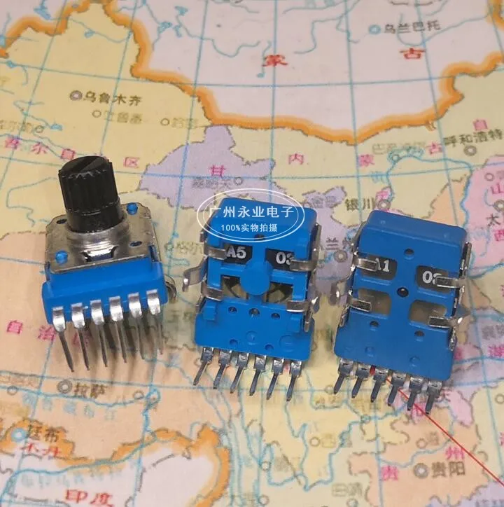 2 шт. R231T E3100 RK12 Тип Вертикальный двойной потенциометр A10K A103 A50K A503 Однорядный 6-футовый цветочный вал 8 мм ручка