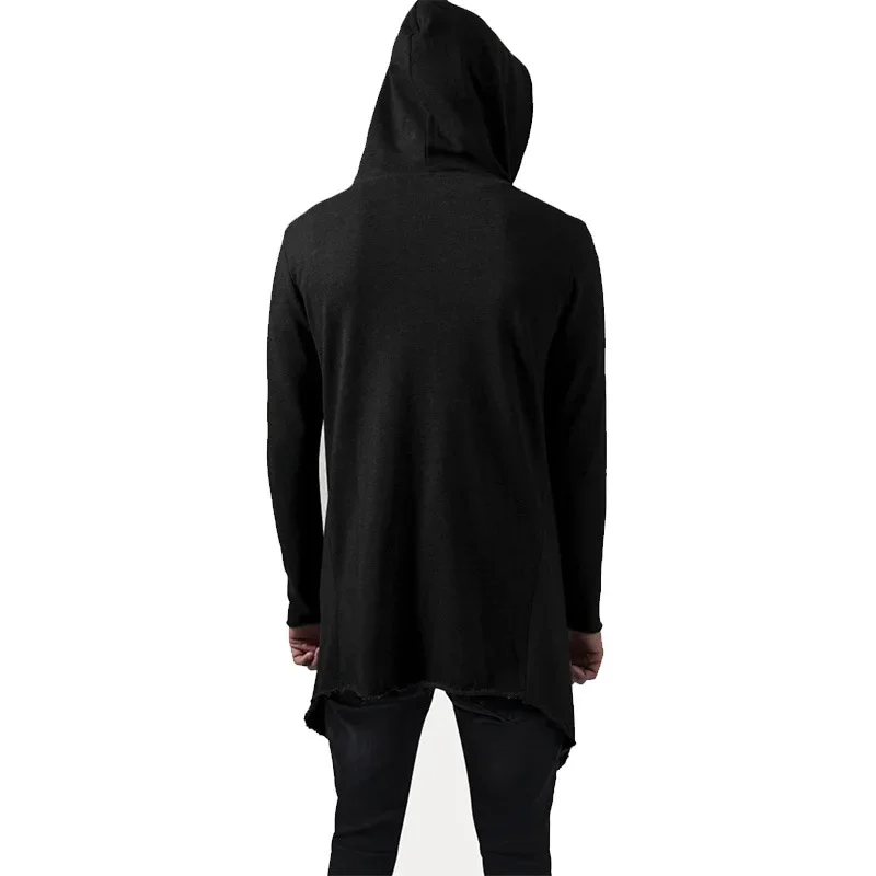 Мужской кардиган с капюшоном однотонная ветровка в уличном стиле осенне-зимние