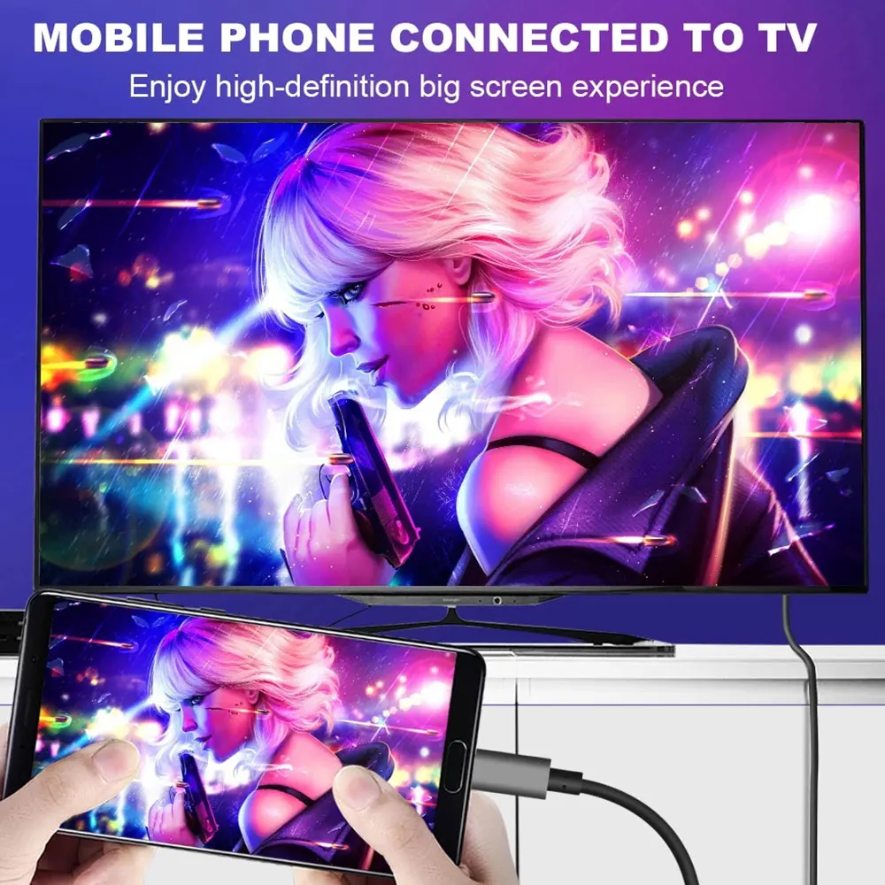 2 м HDMI-совместимый кабель Micro USB Тип C к HDMI преобразователь HDTV TV Цифровой AV адаптер