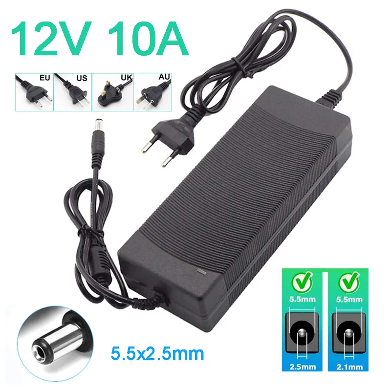 

12Volt Universal Adaptor AC 110V 220V to DC 12V 10A Adapter Power Supply Converter Charger Switch LED Transformer