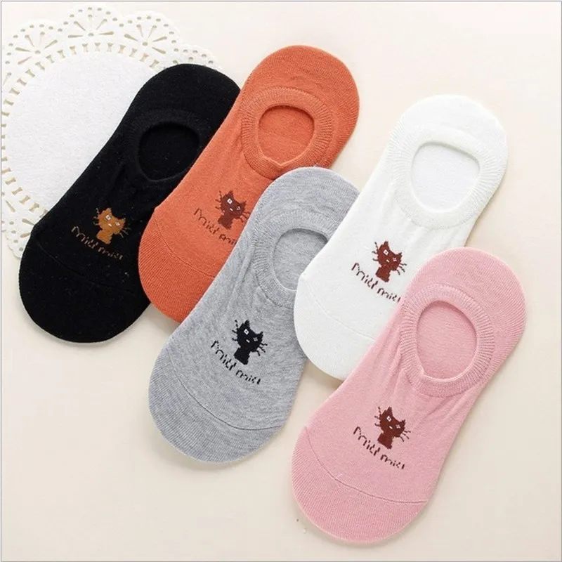 2022 New 5 Pairs/Lot Shallow Invisible Socks Women Solid Ankle Socks in Set Breathable Anti-friction Socks 35-41 Dropshipping