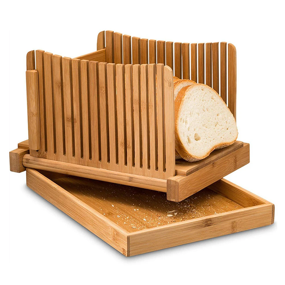 

Foldable Board Bun Cakes Kitchen Tool Practical Bamboo Toast Bread Slicing Guide Pastry Home Adjustable Loaf Cutting Sandwich