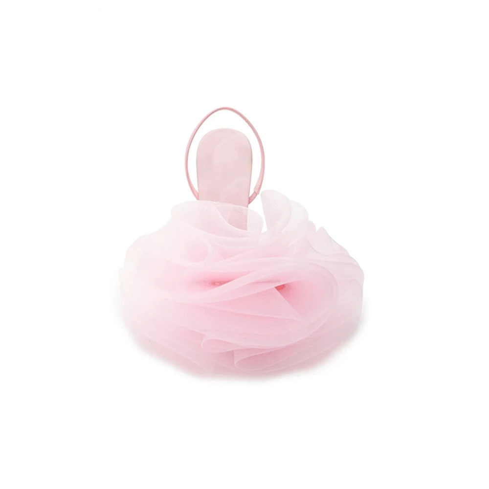 Fashion Women Sexy Big Lace Flower Stiletto Sandals Mesh Bath Ball High Heels For Summer Ladies Flowers Wedding Shoes Large Size