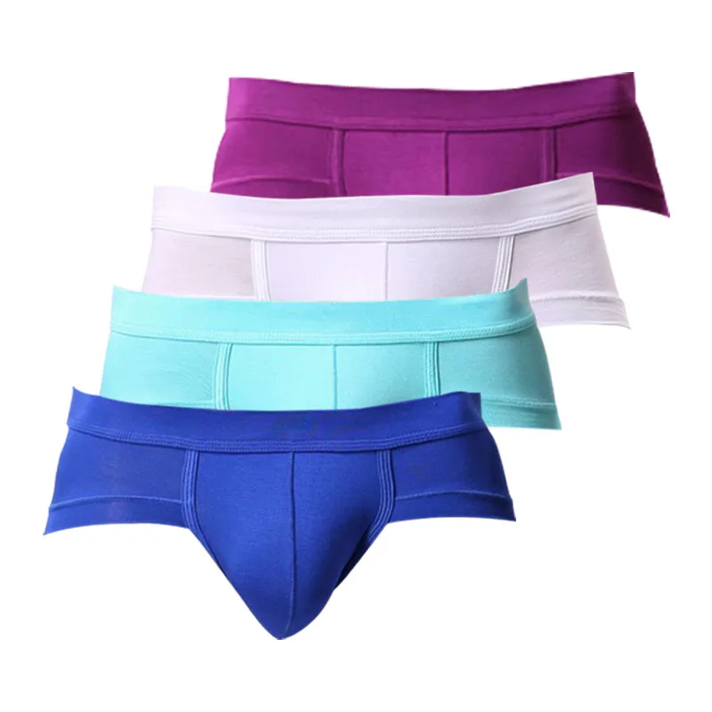 

4pcs/lot Briefs Men Underpants Modal Male Lingerie Comfortable Men's Slips Panties Brief Bulge Pouch Plain Underwear Man