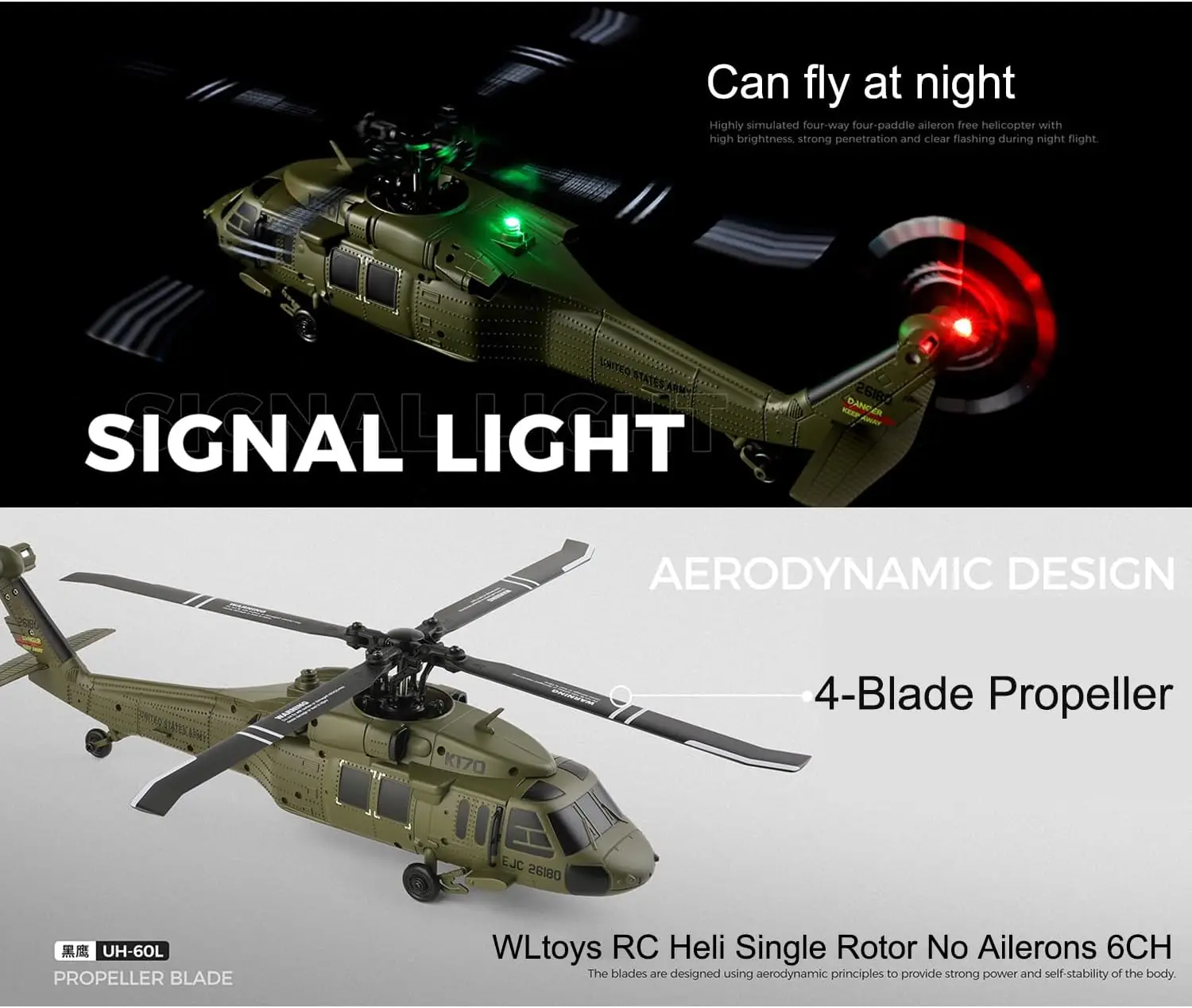 Радиоуправляемый вертолет Ssccgym K170 зеленый