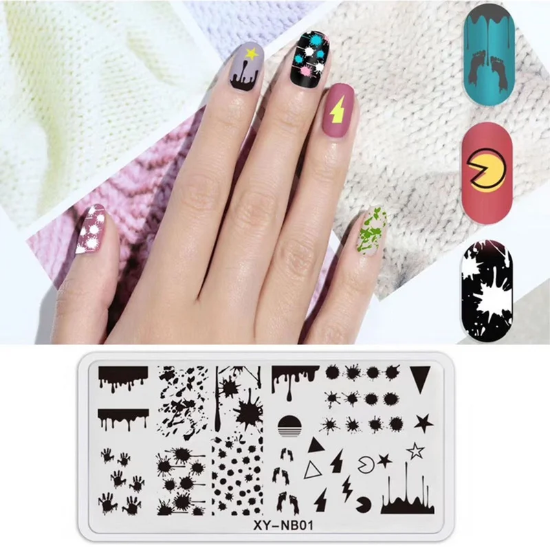 Штамповочные пластины для ногтей милые животные изображения шаблоны ногтевого