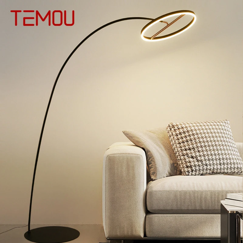 

TEMOU Nordic Fishing Floor Lamp ModernFamily Living Room Beside The Sofa Creative LED Minimalism Standing Light