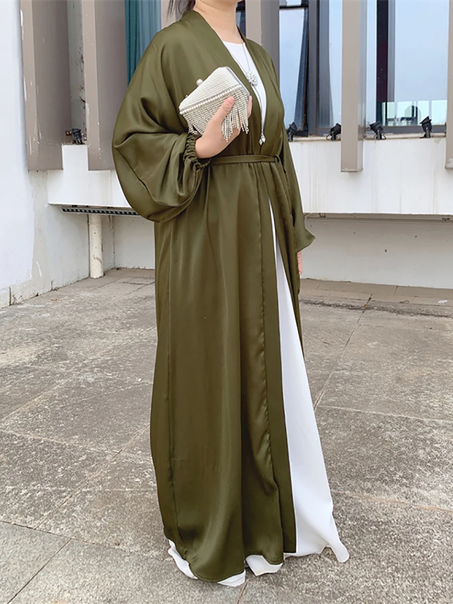 

Crepe Open Abayas Muslim Woman Kimono Islamic Clothing Modest Dubai Saudi Robe Arabic Turkish Hijab Dress Ramadan Eid Kaftan
