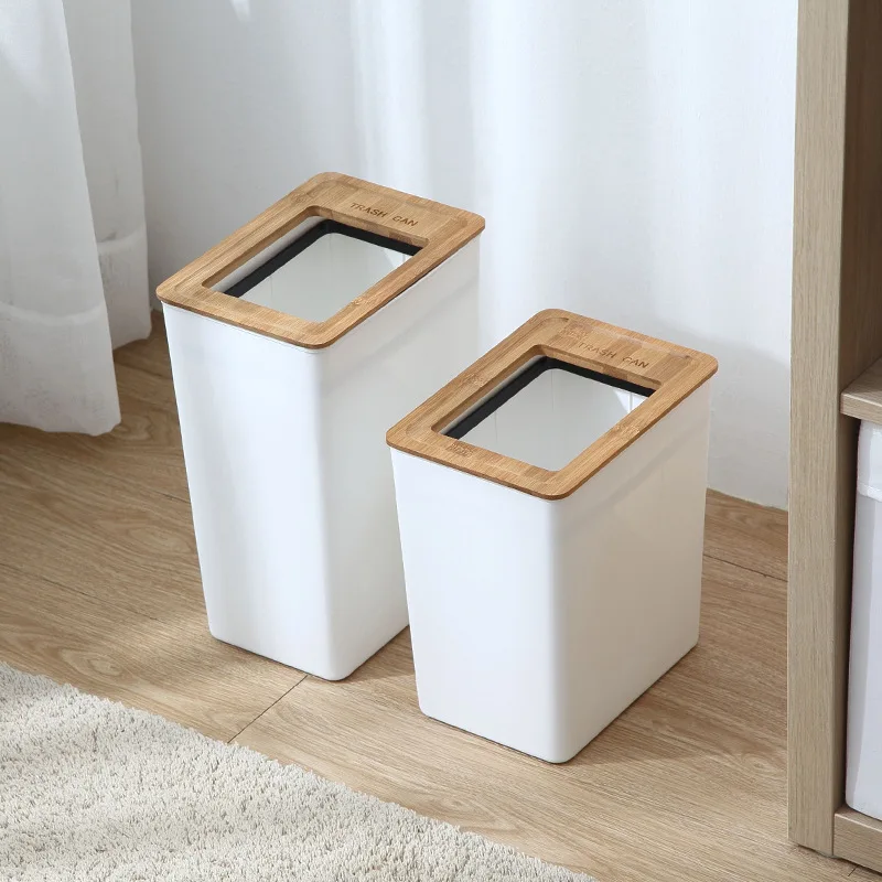 

7.5/9L Trash Bin Dustbin Can High Quality PP Wood Waste Bin Home Office Trash Can Garbage Bin Dust Bin Plastic Storage Bucket