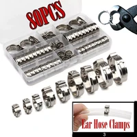 4580130pcs single ear stepless hose clamps 5 8 23 5mm stainless steel hose clamps cinch clamp rings for sealing kinds of hose