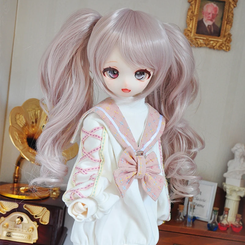 

Парик для куклы 1/3 BJD SD MDD, красивая мягкая Милая мультяшная кукла в стиле аниме, двойной хвост, челки, кукла, парик, игрушки для девочек