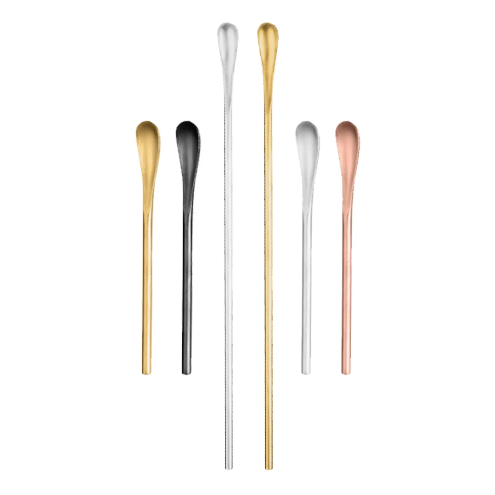 

6Pcs Practical Mixing Spoons Practical Stirring Spoons Cocktail Spoons