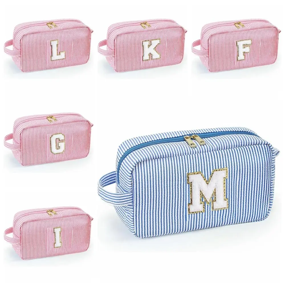 

26 Letters Large Capacity Pencil Case Classified Storage Double Zipper Design Letter Makeup Bag Portable Sturdy