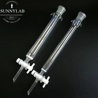 1pcs lab 24 glass sand core chromatography column with standard mouth and ptfe piston 16 22 30 40200 300 400mm