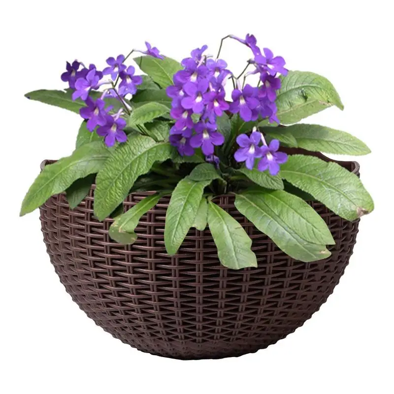 

Hand Exquisite Wall-mounted Plastic Basket Indoor Outdoor Storage Flower Pot Plant Container Home Living Room Decoration