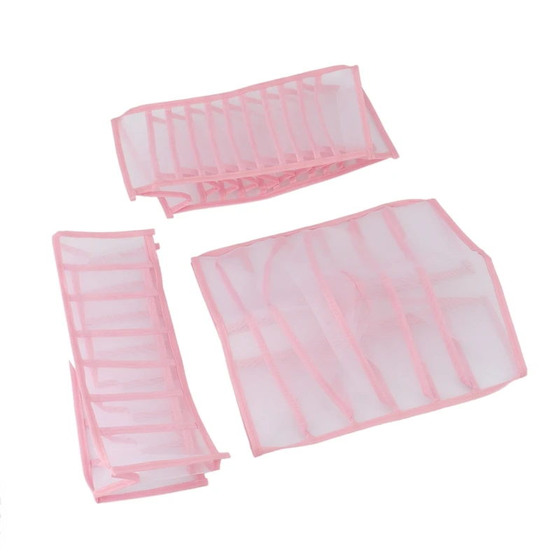 

Promotion! Three Piece Drawer Storage Box, Underwear Storage Compartment Box, Mesh Storage Box, Suitable For Socks, Bra, Tie