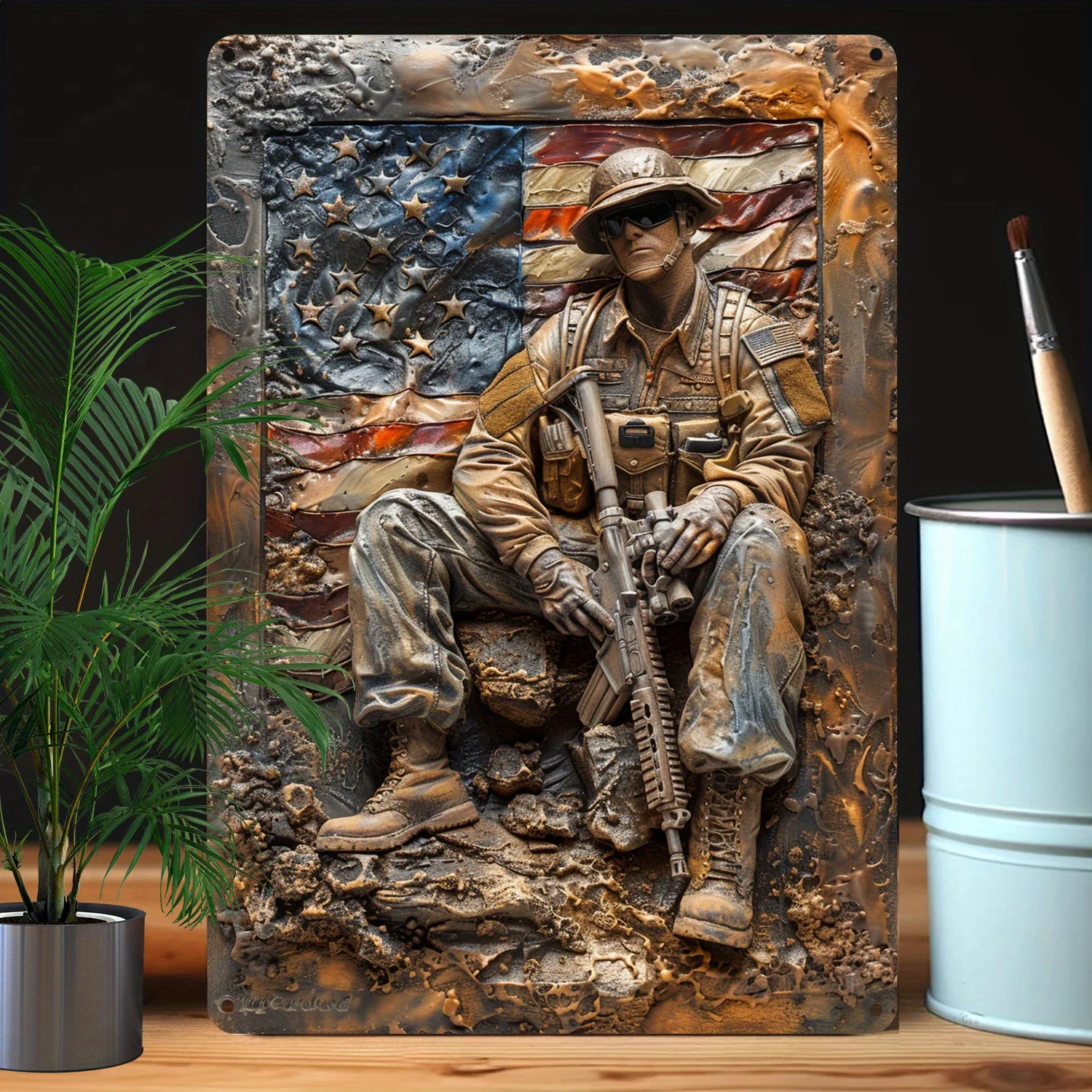 

Винтажное военное настенное искусство из алюминия A2173