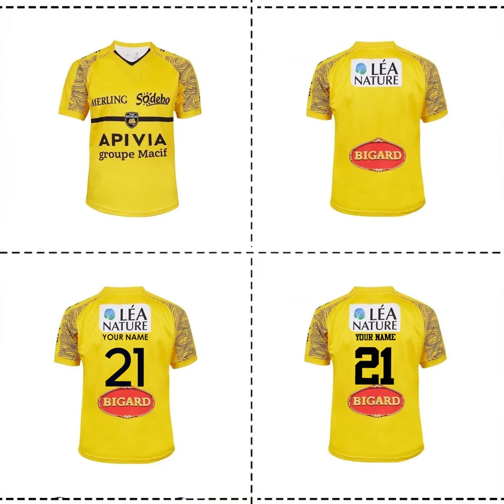 

Модель 2021 года, домашняя модель LA ROCHELLE, модель 2021/22, стадион ROCHELAIS, домашняя тренировочная футболка для регби, размер детской одежды