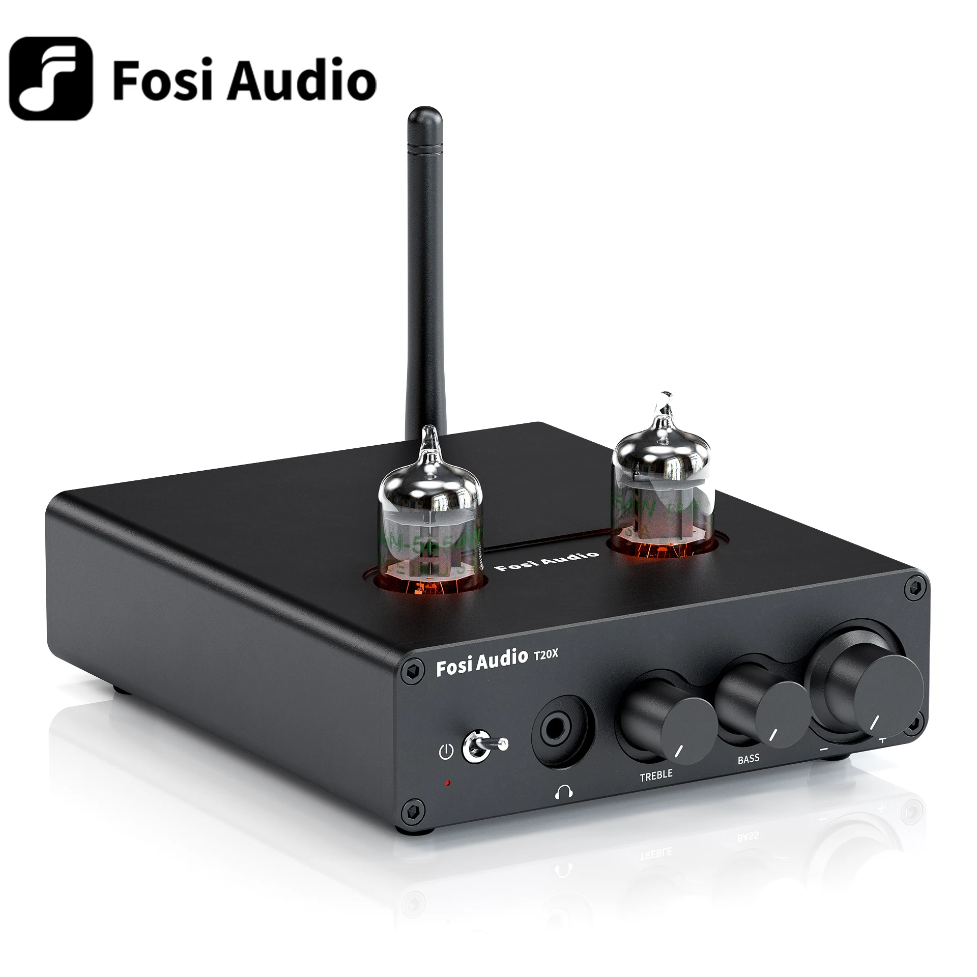 Fosi Audio 100W Bluetooth หลอดสูญญากาศแอมป์สเตอริโอ Amp TPA3221หูฟังแบบพกพาสำหรับโฮมเธียเตอร์ลำโพง