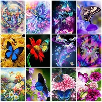 diy butterfly flower 5d diamond painting full square drill resin animal diamond embroidery cross stitch kits home decor gift