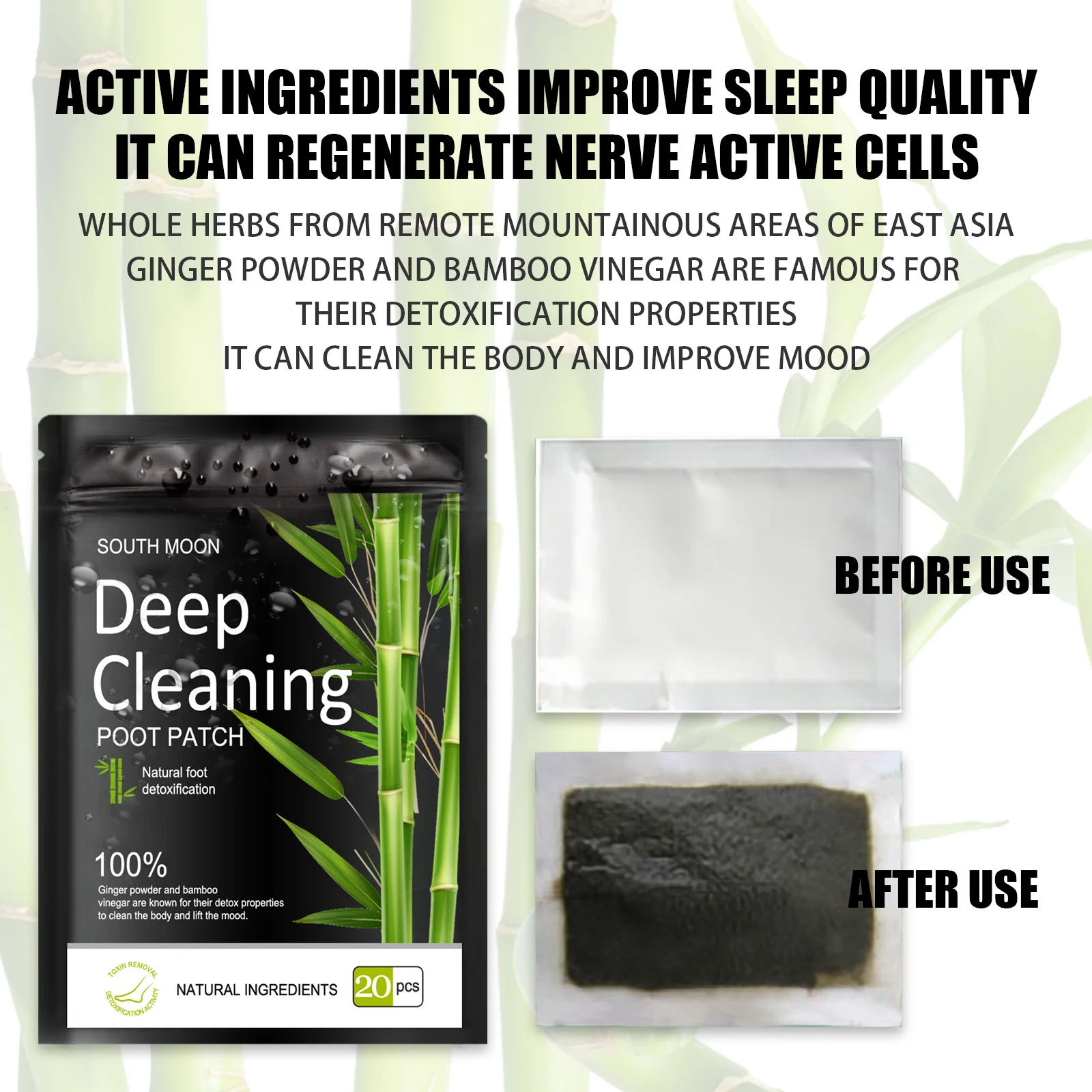 

10/20pcs Detox Foot Patches Pads Body Toxins Feet Slimming Cleansing HerbalAdhesive for Improve Sleeping Anti-Stress Relief