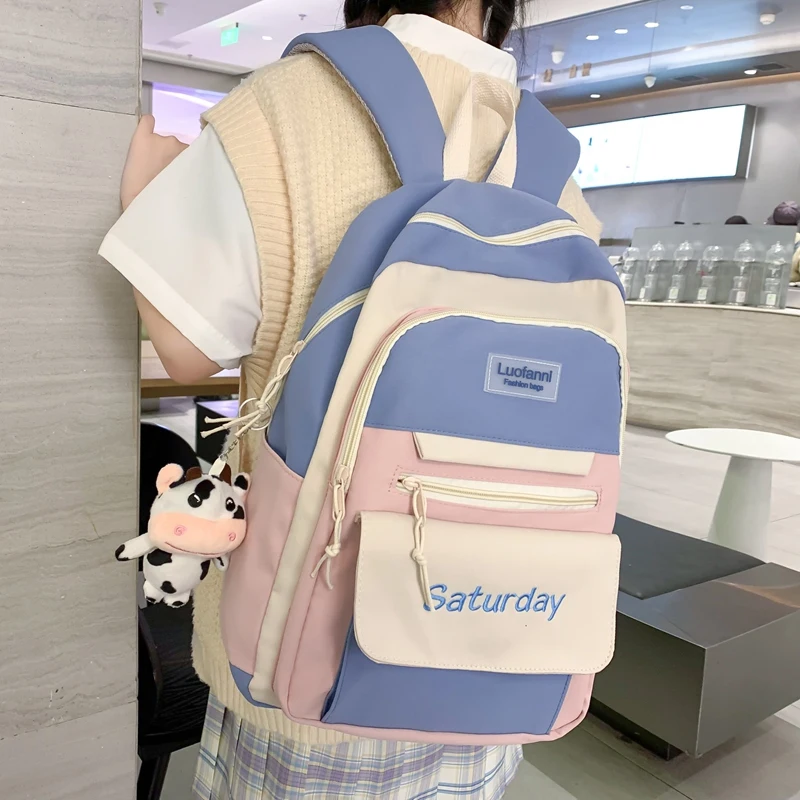 

JOYPESSIE Fashion Cute Bookbag for Teenager Girl Backpack Kawaii High School Rucksack Cotton Women Travel Mochila College Laptop