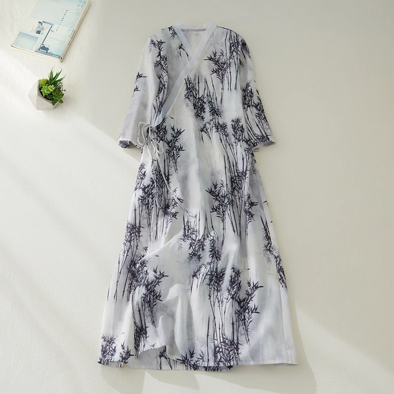 Женское жаккардовое платье-рубашка повседневное офисное платье-блуза с длинным