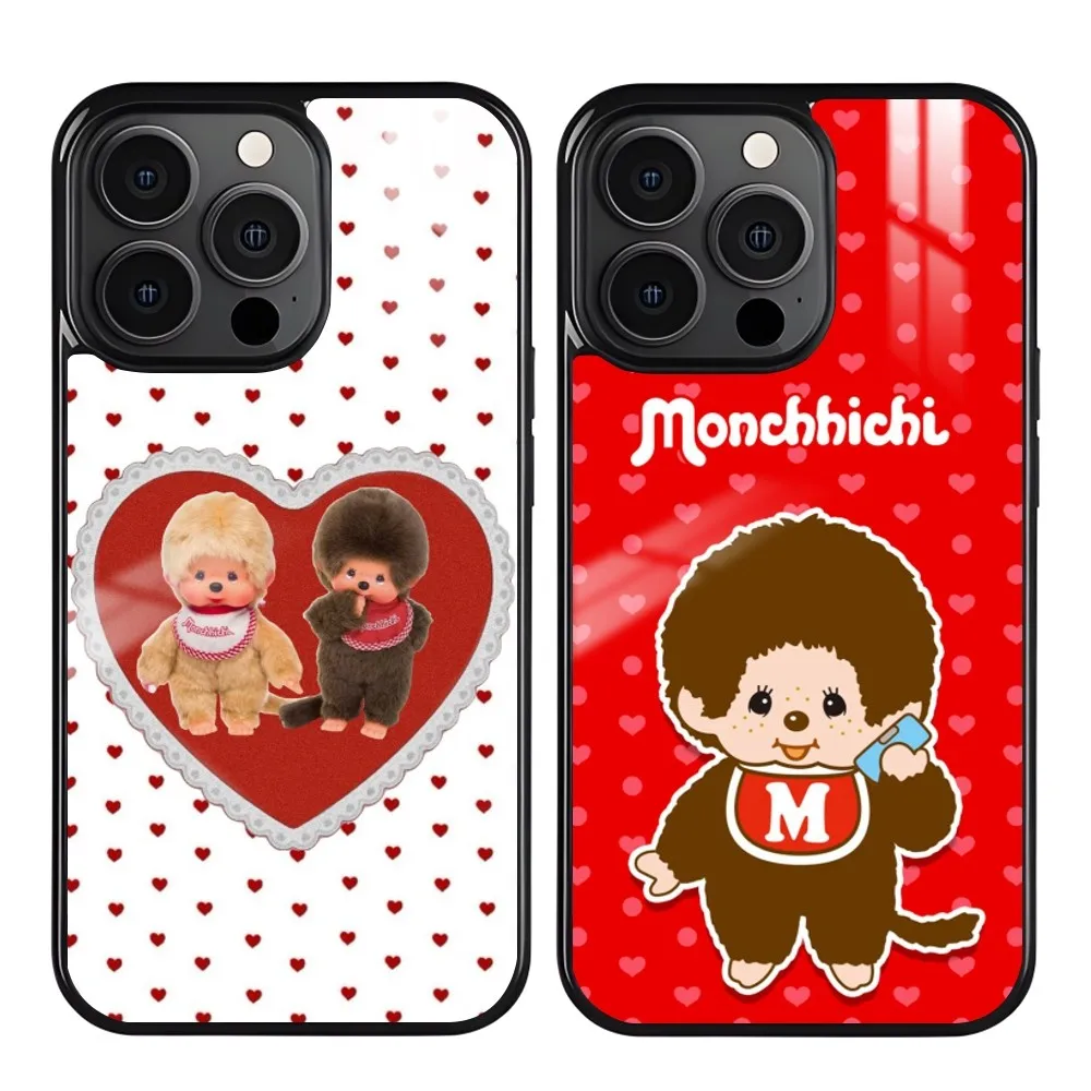 Милый мультяшный чехол для телефона M-Monchhichi iPhone 16 14 13 12 11 Pro Max Plus мини-магнитный