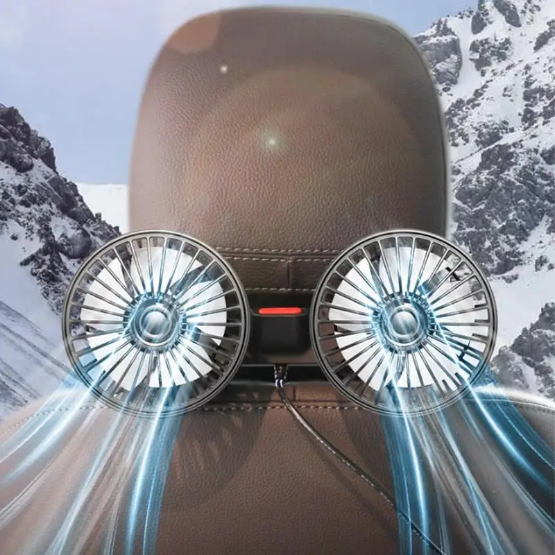 

Вентилятор охлаждения на спинку сиденья автомобиля, вентилятор с двойной головкой и USB-зарядкой, вращение на 360 градусов, вентилятор на подголовник автомобиля, кулер на шею для автомобиля, внедорожника, RV