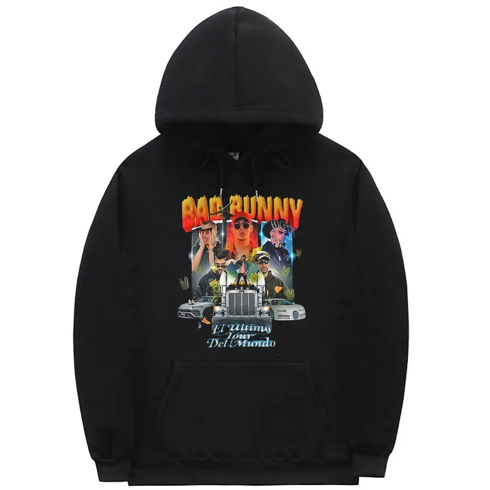 

Bad Bunny Concert El Ultimo Tour Del Mundo 2022 Hoodie Long Sleeves Men's Cotton Hoodies Tops Men Women Hip Hop Brand Streetwear