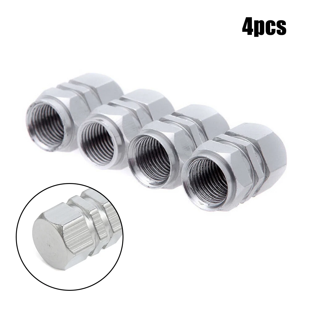 

4Pcs Tire Valve Stem Caps Valve Cap Aluminum Anti-rust Durable Replacement Car Truck Bike Air Valve Cap Tyre Cover