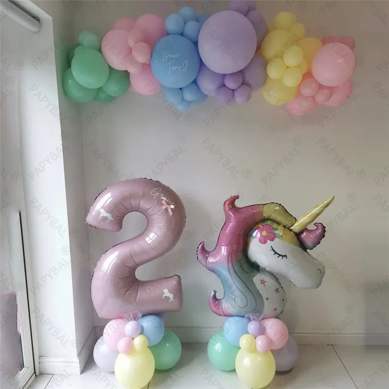 

77pcs Unicorn Theme Balloon Arch Garland Kit Macaron Pink Blue Latex Balloons Baby Shower Kids Birthday Decors Globos Supplies