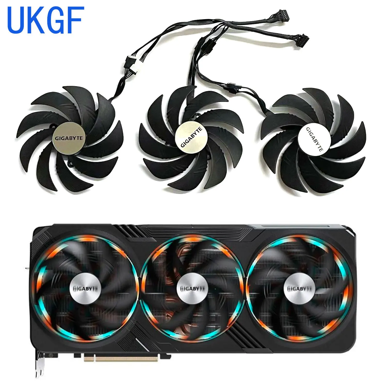Фото Новый вентилятор графического процессора 105 мм PLD10020S12H RTX4080 4090 для Gigabyte Geforce RTX 4090 RTX 4080 Gaming OC охлаждающий вентилятор №1